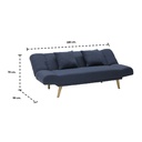 Manner Sofa Bed-Wood Leg / Blue
