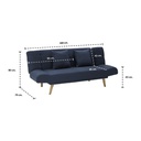 Manner Sofa Bed-Wood Leg / Blue