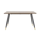 Tarish-A140 Dining Table - Gold Black Leg - Walnut
