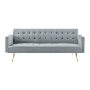 Miile Sofa Bed -Gold Steel/ Gray Velvet