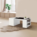 Montina Coffee Table - White - Black Glass