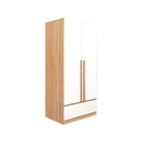 Remus-A Wardrobe 80cm Wide-Solid Oak/White