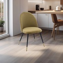 Lisala Dining Chair - Steel Black /Gold/Brown Velvet