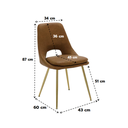 Sinnara Chair - SY-53007 - Gold Steel - SL Brown