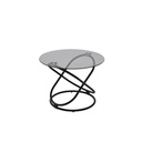 Lefa Side Table - Black Steel - Dark Gray Glass
