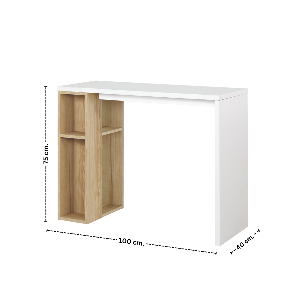 Floxi PW Working Desk 100cm - White/Lindberg Oak