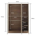 Havin Wardrobe 120cm-Solid Oak/White