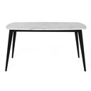 Bena-A140 Dining Table-Black Steel/White Stone