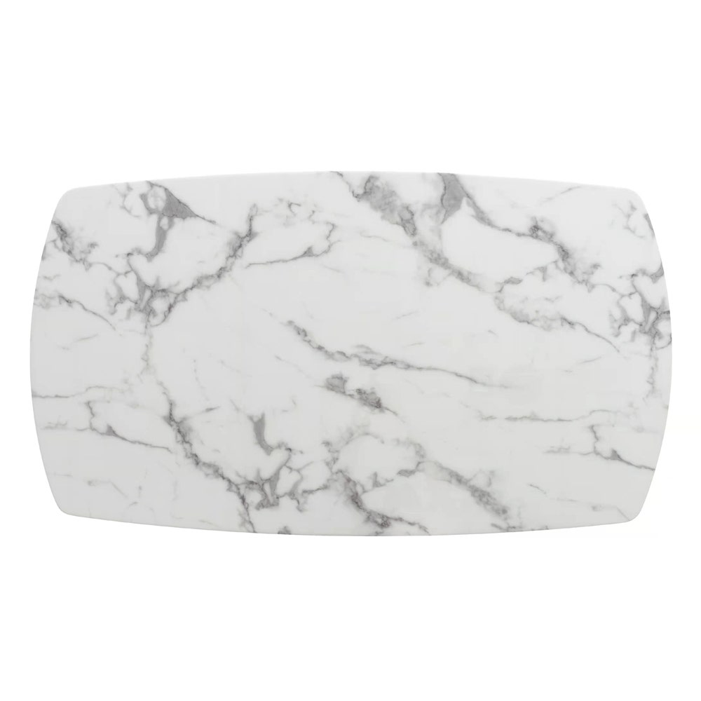 Bena-A140 Dining Table-Black Steel/White Stone