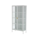 Stew Mirrow Showcase-80-White Steel/Clear Glass