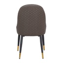 Yinla Dining Chair-Black Steel/Brown Grey Fabric