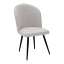 Viniva Dining Chair-Black Steel/White Fabric