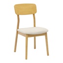 Galatia-B Dining Chair-Natural Oak/Cream Fabric