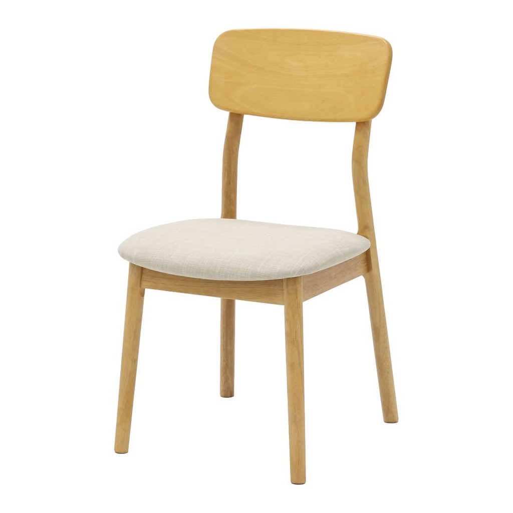 Galatia-B Dining Chair-Natural Oak/Cream Fabric