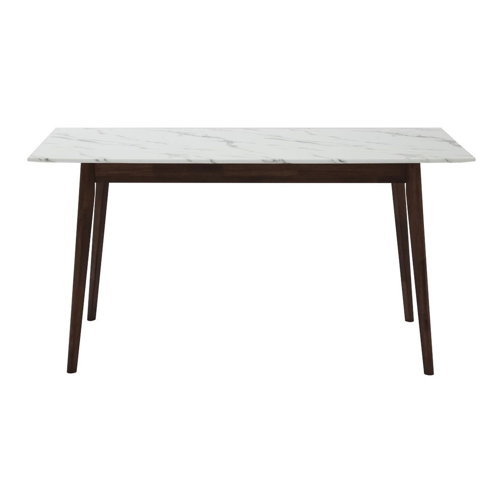 Bari Dining Table 150cm White Stone Pattern/Dark Wood