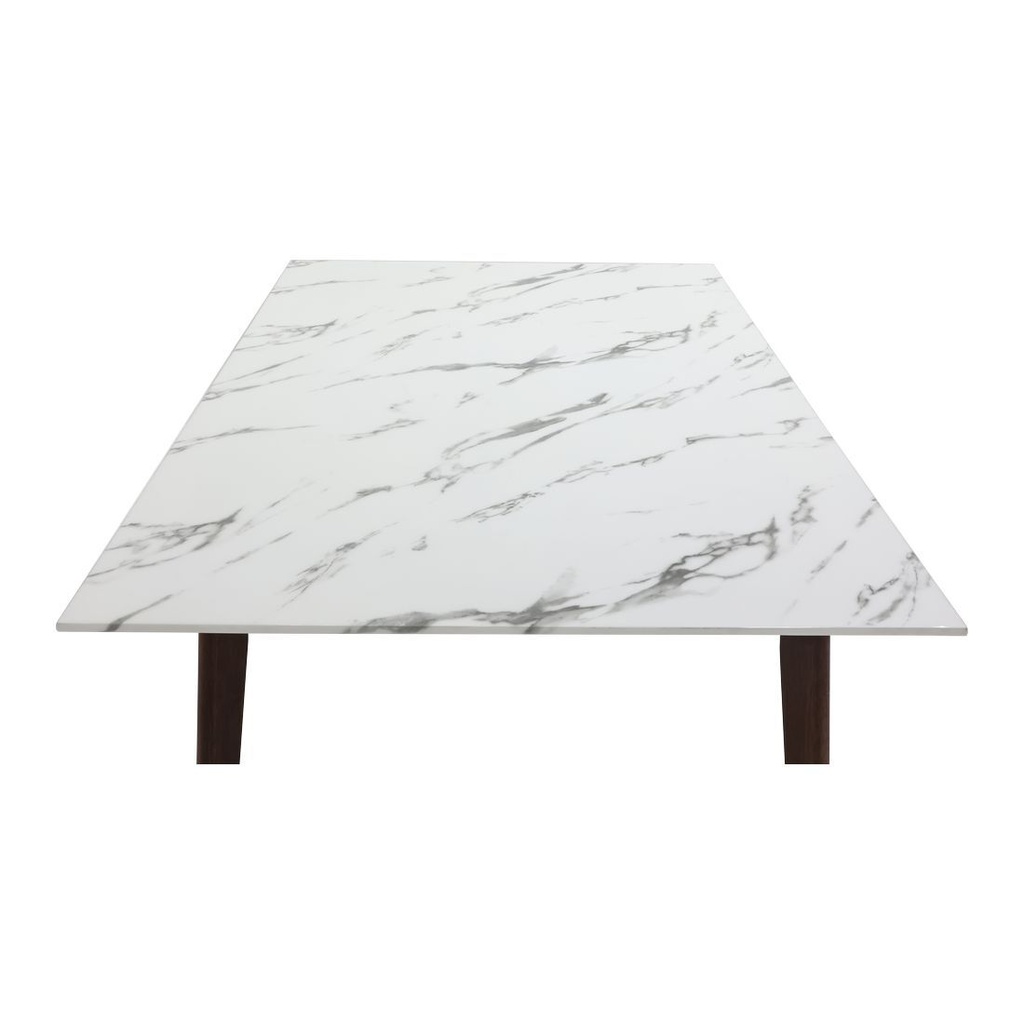 Bari Dining Table 150cm White Stone Pattern/Dark Wood