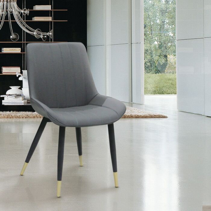 Ladela Dining Chair - Gold/Black/SL Grey