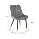 Ladela Dining Chair - Gold/Black/SL Grey