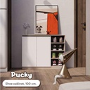 Pucky Shoes Cabinet SH100-Solid Oak/White