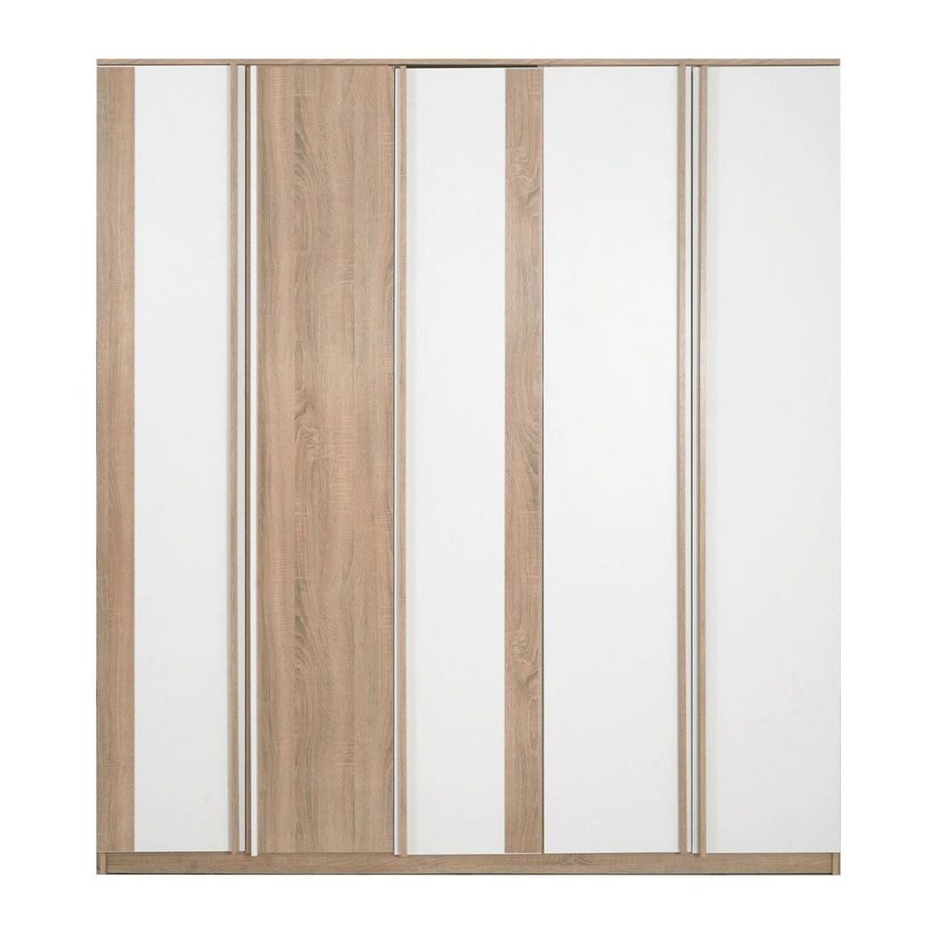 Caden-B Wardrobe 200cm - Solid Oak/white