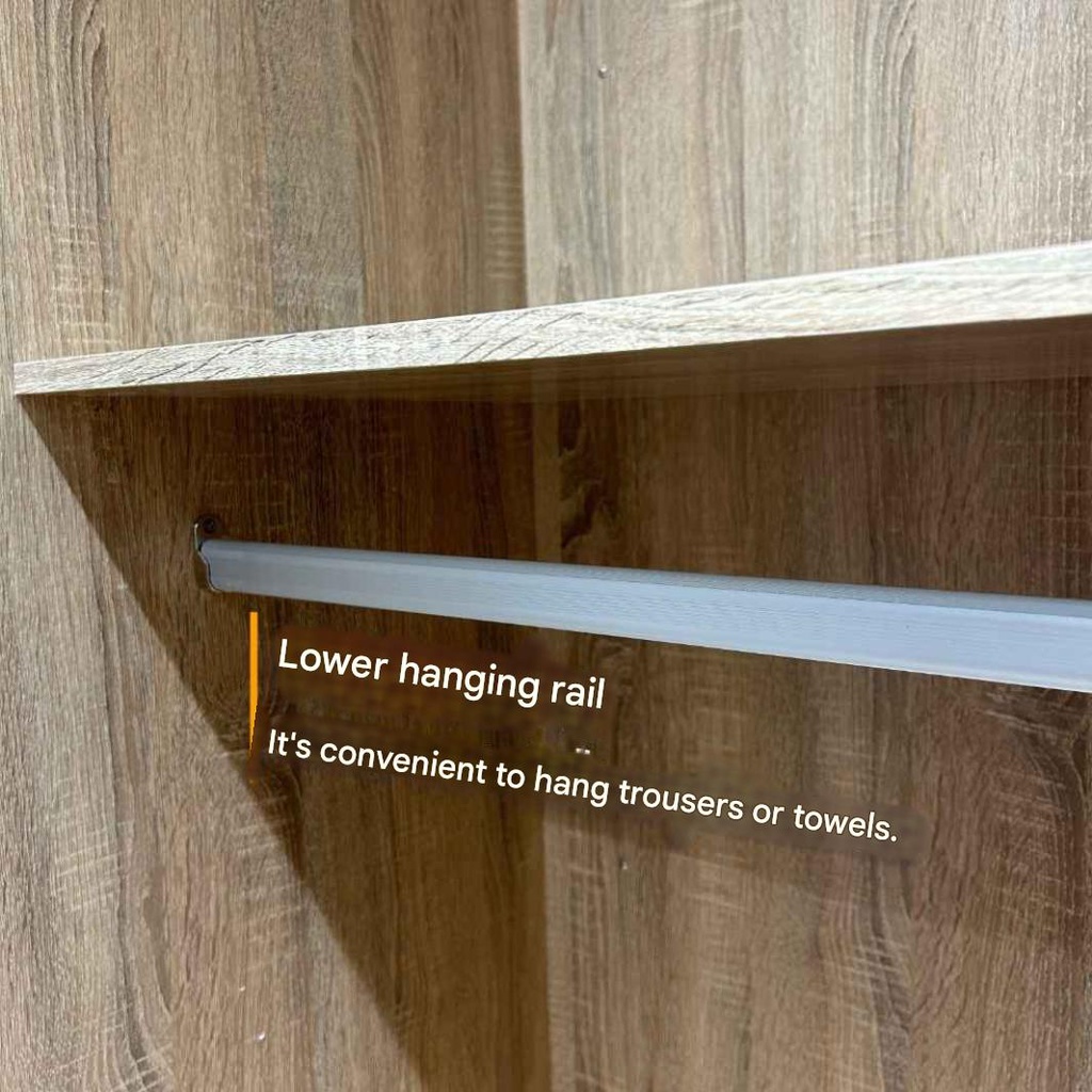 Caden-B Wardrobe 200cm - Solid Oak/white