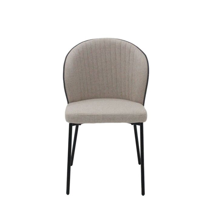 Voccy Dining Chair - Dark Grey Fabric/Black Steel
