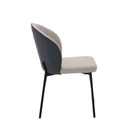 Voccy Dining Chair - Dark Grey Fabric/Black Steel
