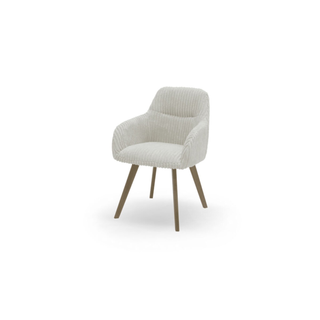 Woopie Chair/Natural Wood Color Steel/Cream Fabric