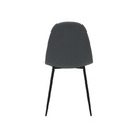 Jobeth Dining Chair/Black Steel/Grey-Blue Fabric