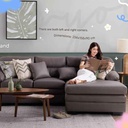 Ryota Sofa - Right Corner/Black Plastic Leg/SL Dark Brown