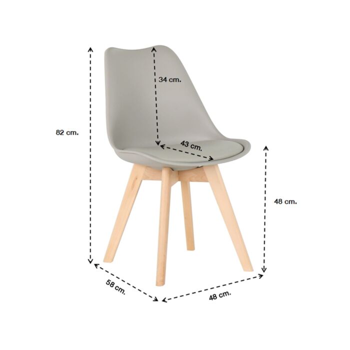 Lifely Dining Chair/Beech Grey/SL Grey