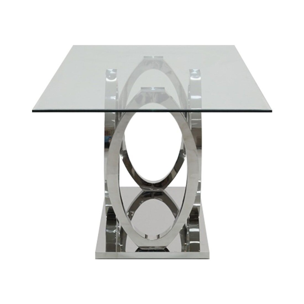 Lalonte Dining table A160/Stainless/Clear Glass
