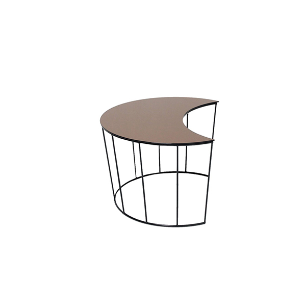 Sunmoon Coffee Table -Black Leg/Tea Glass