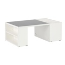 Montina Coffee Table - White - Black Glass