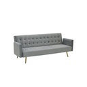 Miile Sofa Bed -Gold Steel/ Gray Velvet