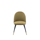 Lisala Dining Chair - Steel Black /Gold/Brown Velvet
