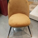 Lisala Dining Chair - Steel Black /Gold/Brown Velvet