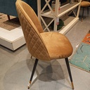 Lisala Dining Chair - Steel Black /Gold/Brown Velvet