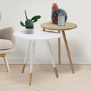 Aino End Table - White/Natural Rubber Wood
