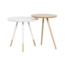 Aino End Table - White/Natural Rubber Wood