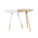 Aino End Table - White/Natural Rubber Wood