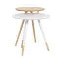 Aino End Table - White/Natural Rubber Wood