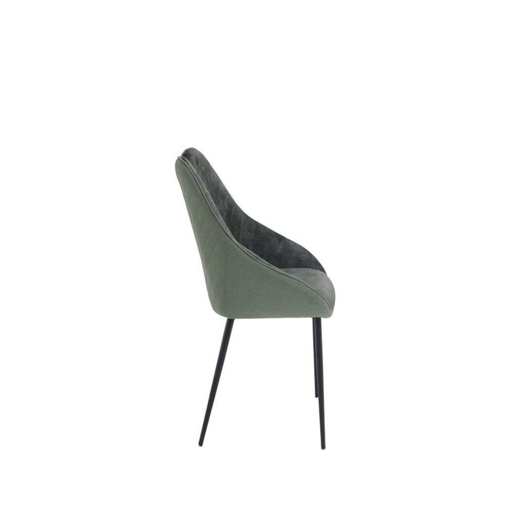 Yoope#2 Dining Chair-Black/Green Velvet