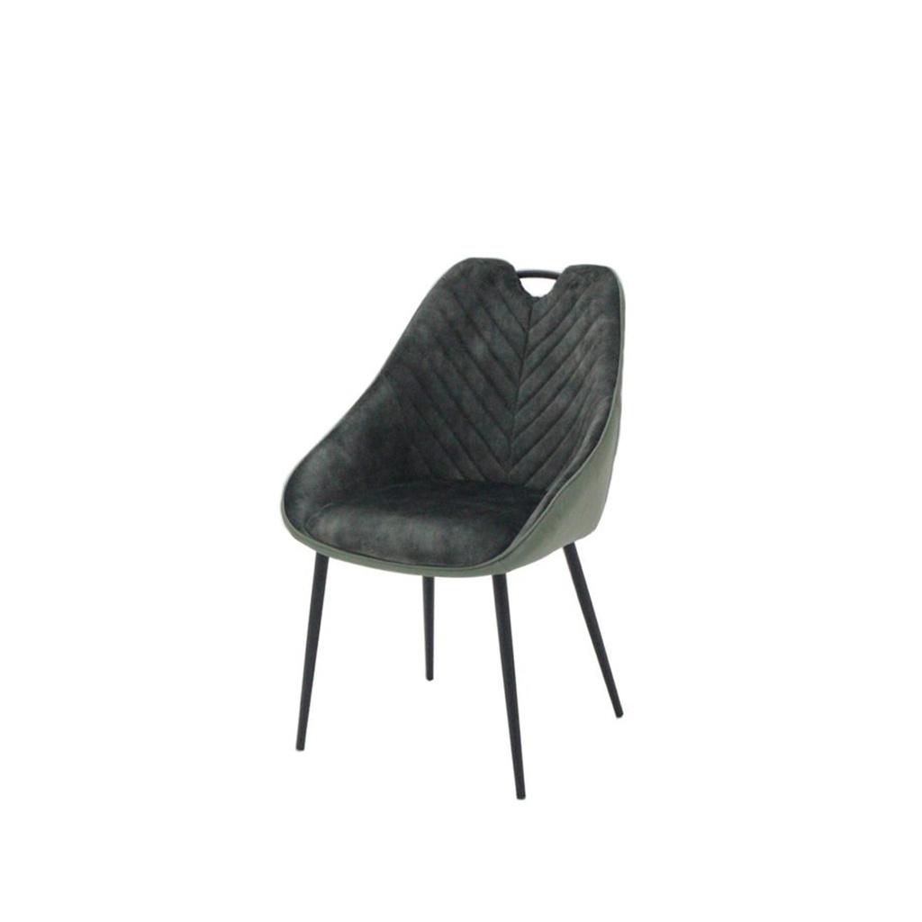 Yoope#2 Dining Chair-Black/Green Velvet