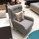 Allida Arm Chair - Natural Wood Legs - Grey