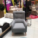 Allida Arm Chair - Natural Wood Legs - Grey