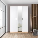 Havin Wardrobe 120cm-Solid Oak/White