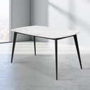 Bena-A140 Dining Table-Black Steel/White Stone