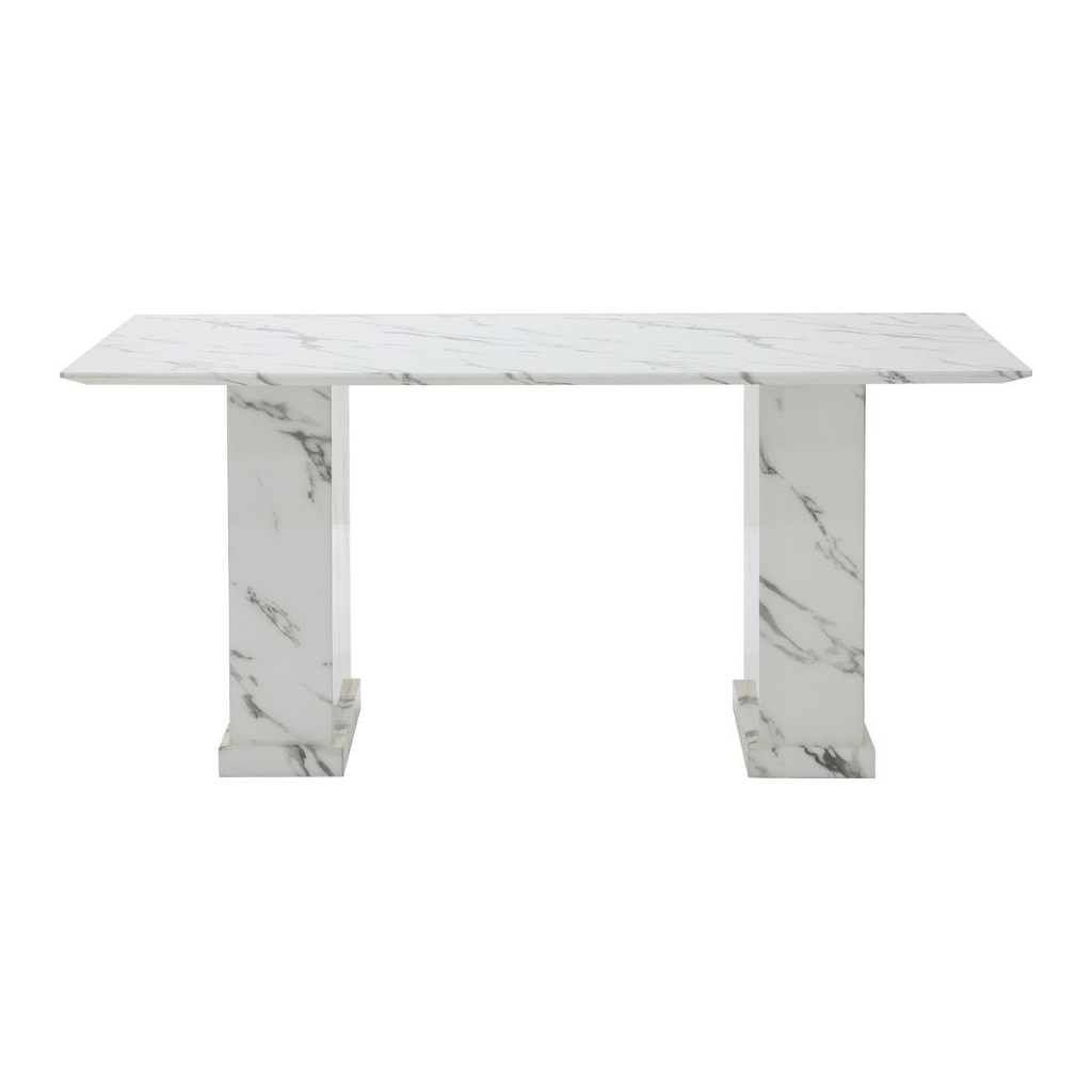Basha Dining Table 160cm White Stone Pattern