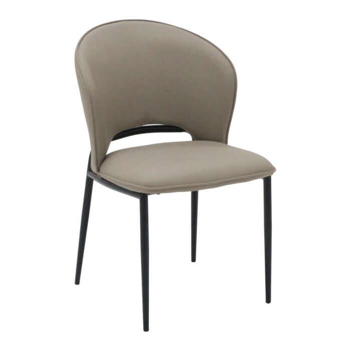 Vefella Dining Chair-Black Steel/SL Gray